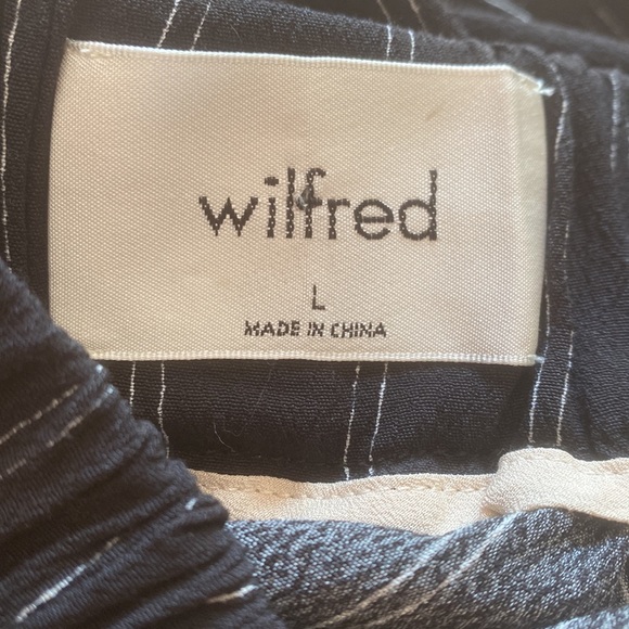 Wilfred Faun Stripe Wide Leg Black/ White Thin Stripe Tie Back Pull on pant L - Picture 16 of 16